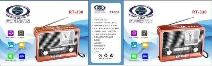 Everton RT-330 Nostalji Görünümlü Saatli Radyo