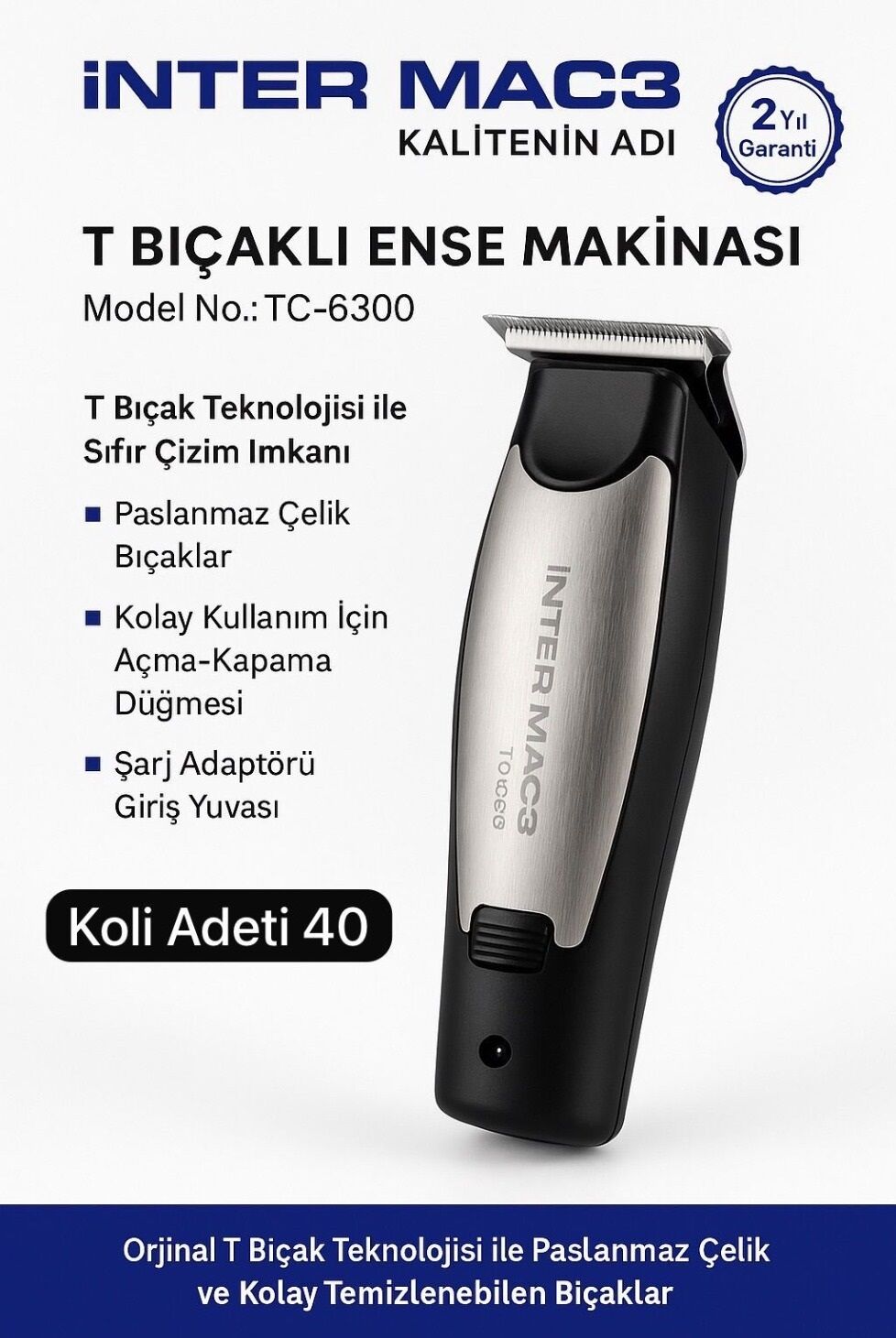 İnter TC-6300 T Bıçaklı Ense Makinesi