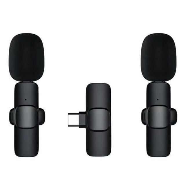 K9 Kablosuz 2'li Yaka Mikrofonu Mini Taşınabilir Mikrofon Type-C