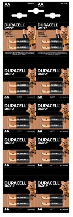 Duracell AA Kalem Pil 20'li Kartela