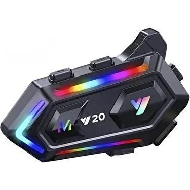 Y-20 Siyah Bluetooth Motosiklet Kulaklığı Intercom