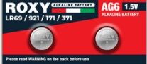 Roxy AG6 LR69 LR921 171 371 Alkalin Düğme Pil 1,5 Volt 10`lu Paket