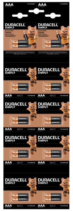Duracell AAA İnce Kalem Pil 20'li Kartela