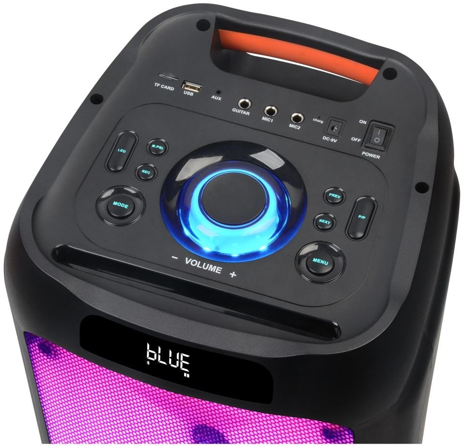 RXY-NDR-1608 40 Watt (8 INCH X 2 ) Kablosuz Mikrofonlu Kumandalı Led Panel FM / BT / USB ve TF Kart Girişli Anfili Hoparlör