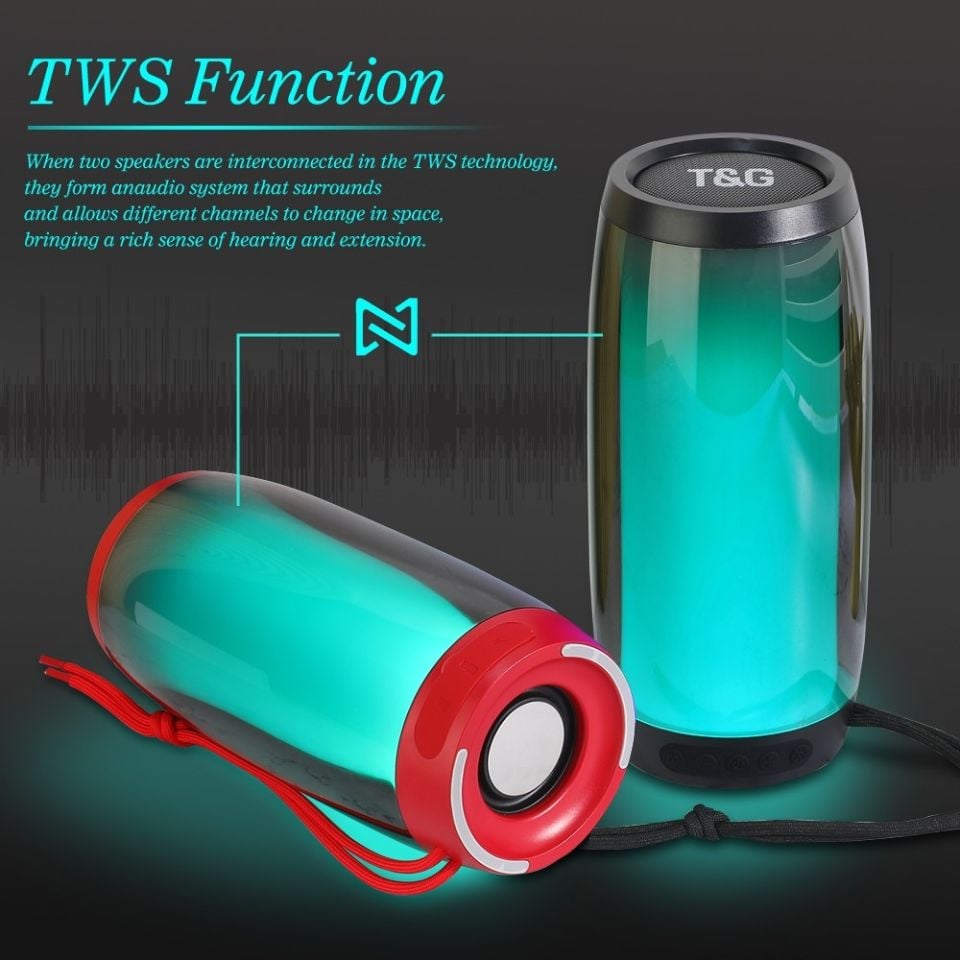RXY-TG-335 Usb Sd Kart Girişli Fm Radyolu Bluetoothlu Ledli Müzik kutusu Hoparlör